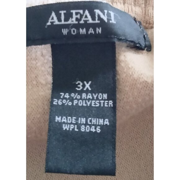 Alfani Womens 3X Sweater Turtleneck Poncho Taupe With Gold Button Accents - Picture 8 of 9